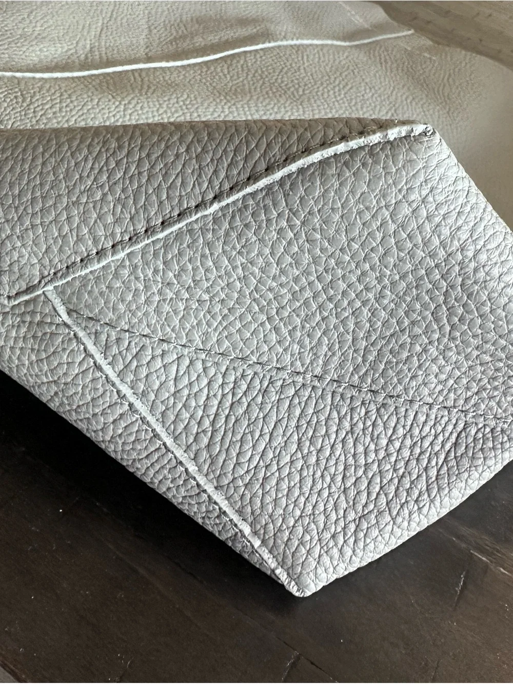 Kurt Geiger Light Gray Pebbled Leather Hobo